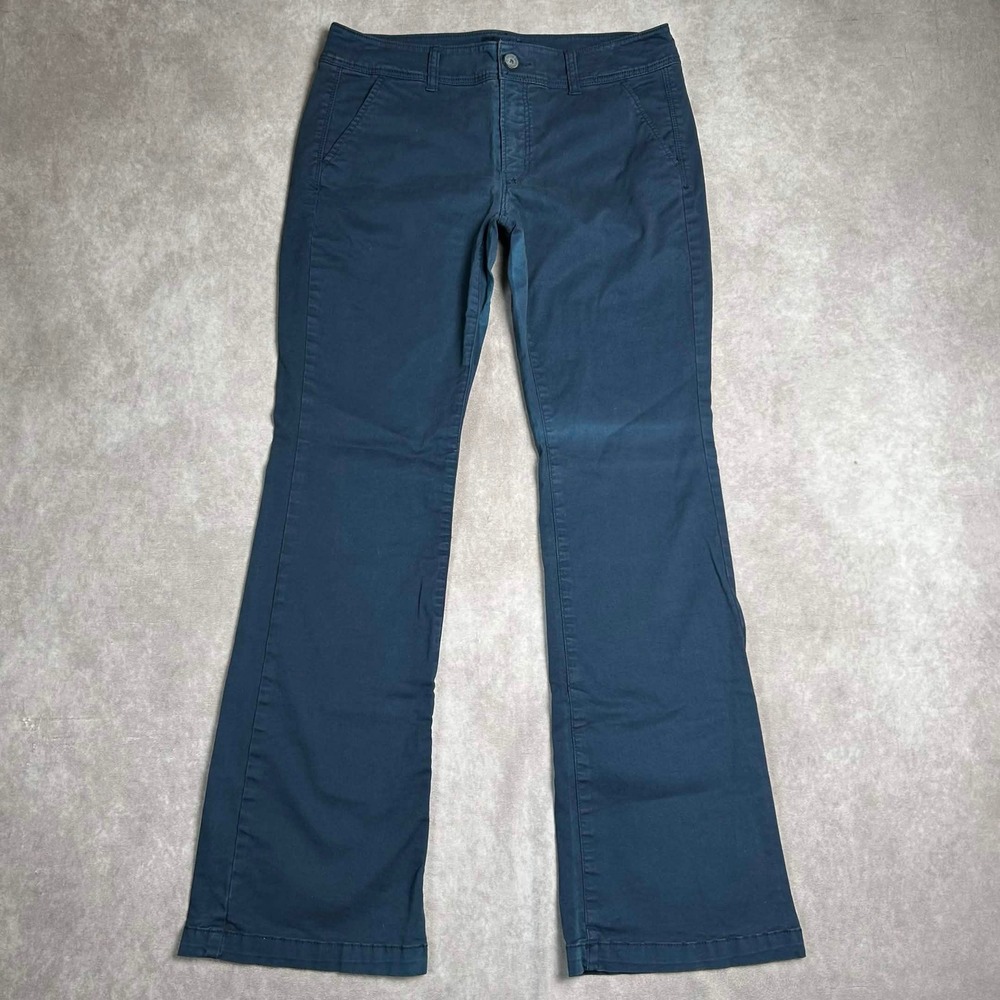 American Eagle Kick Boot Navy Blue Stretch Pants Womens 8 Regular Mid Rise Flare